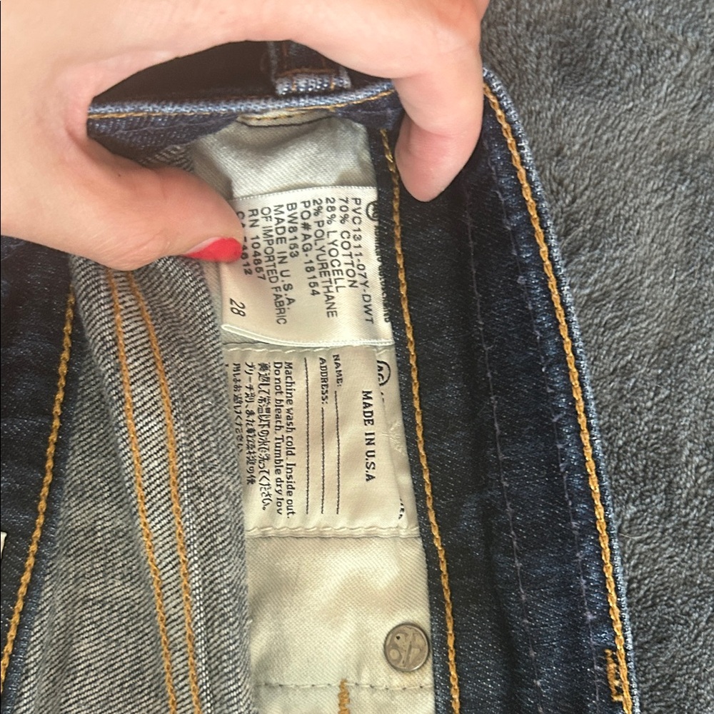AG Adriano Goldschmied Dark Blue Jean Shorts - Picture 5 of 5